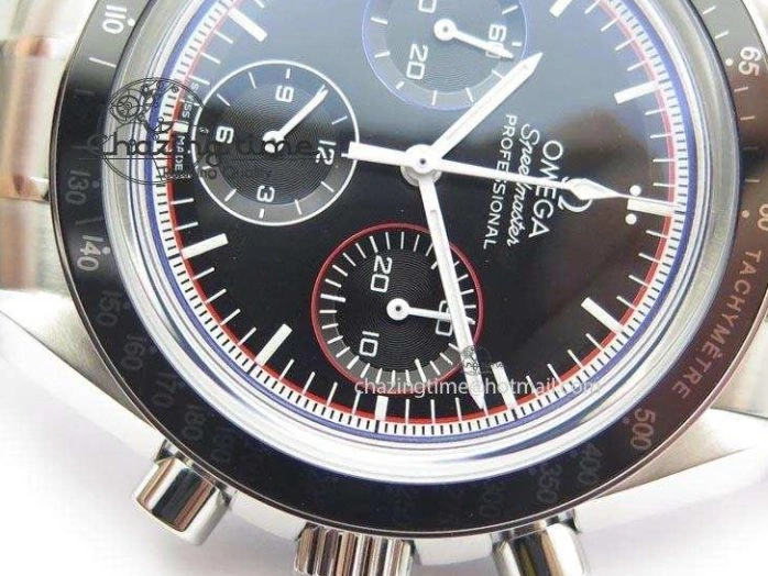 0510 Speedmaster MoonWatch  Apollo 16 Black Dial On SS Bracelet Supportive 8231